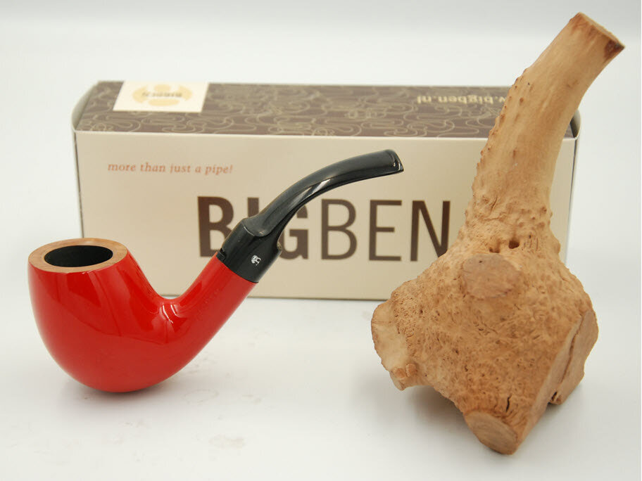 BigBen Pipe Smoking Set Amphora (ARS) bent red polish nature top