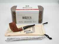 BigBen Pipe Smoking Set deluxe tan matte elegant semi-straight