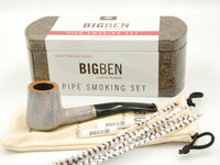 BigBen Pipe Smoking Set 423 2tone white polish semi straight