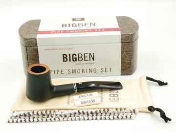 BigBen Pipe Smoking Set 423 black matte semi straight