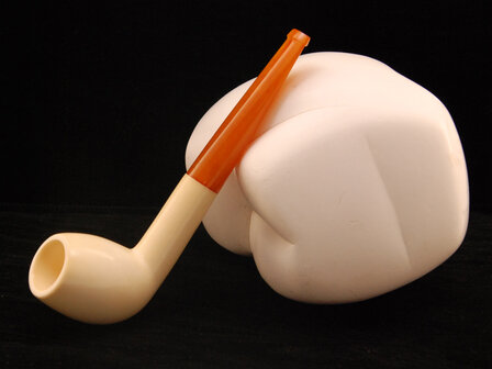 Block Meerschaum Cutty pipe - natural ambre stem