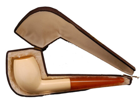Block Meerschaum Cutty pipe - natural ambre stem