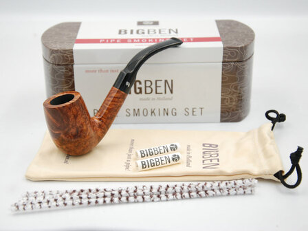 BigBen Pipe Smoking Set 440  brown bent