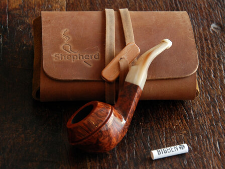 BigBen Shepherd 472 tan polish - horn stem incl leather RollUp