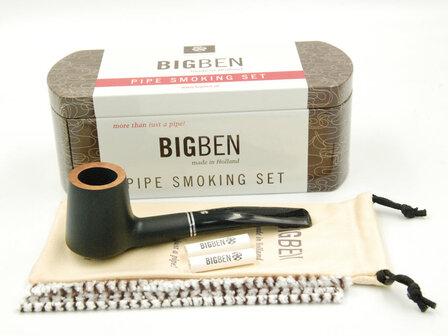 BigBen Pipe Smoking Set 423 black matte semi straight