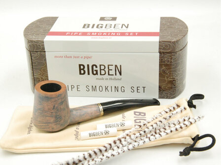 BigBen Pipe Smoking Set 423 2tone white matte semi straight