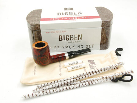 BigBen Pipe Smoking Set 406 elegant 2tone red straight