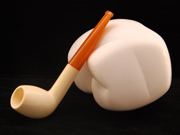 Block Meerschaum Cutty pipe - natural ambre stem