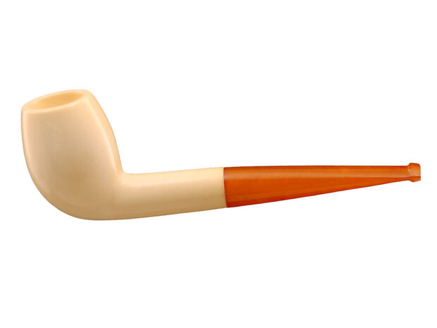 Block Meerschaum Cutty pipe - natural ambre stem