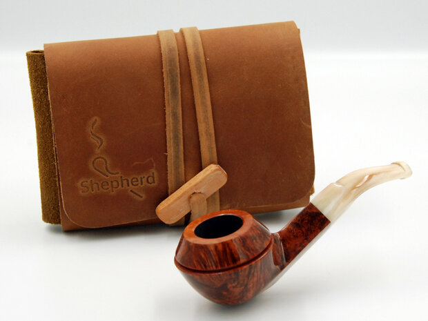 BigBen Shepherd 472 tan polish - horn stem incl leather RollUp