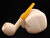 Block Meerschaum decorated Apple pipe - 'amber look' stem (GR)