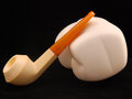 Block Meerschaum Rhodesian pipe - natural ambre stem (GR)