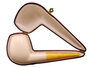 Block Meerschaum pipe XL with yellow marble acrylic mouthpiece_