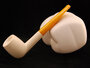 Block Meerschaum billiard pipe - natural amber stem_