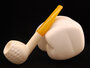 Block Meerschaum decorated Apple pipe - 'amber look' stem (GR)_